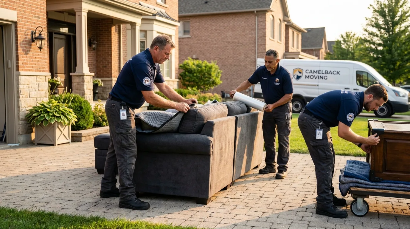 Large estate moving crew wrapping furniture in Lebanon, NJ