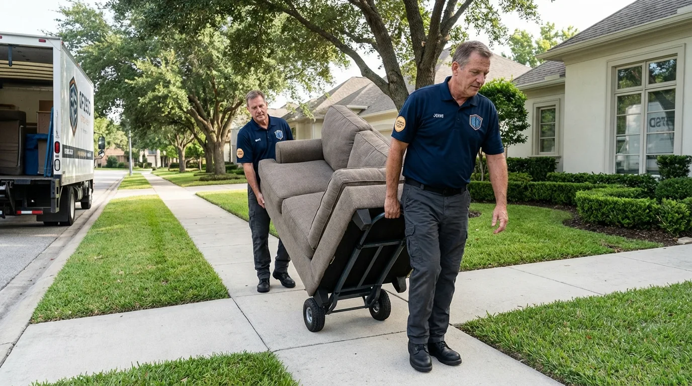Local residential moving crew loading furniture in Lebanon, NJ