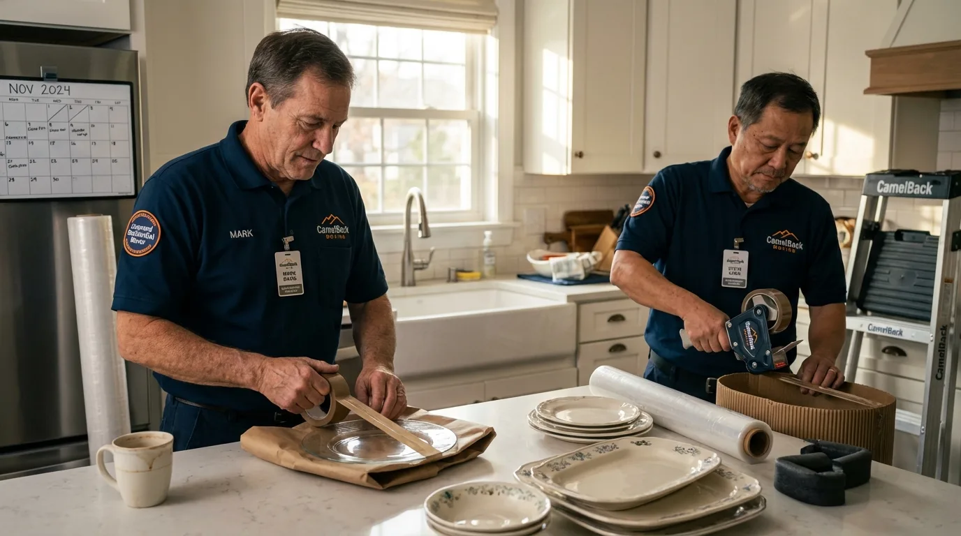 Professional crew packing kitchen dishware in Lebanon, NJ