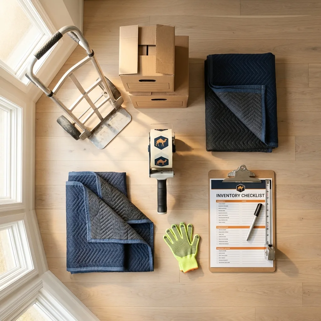 Professional moving supplies and packing materials layout for Lebanon residential relocations